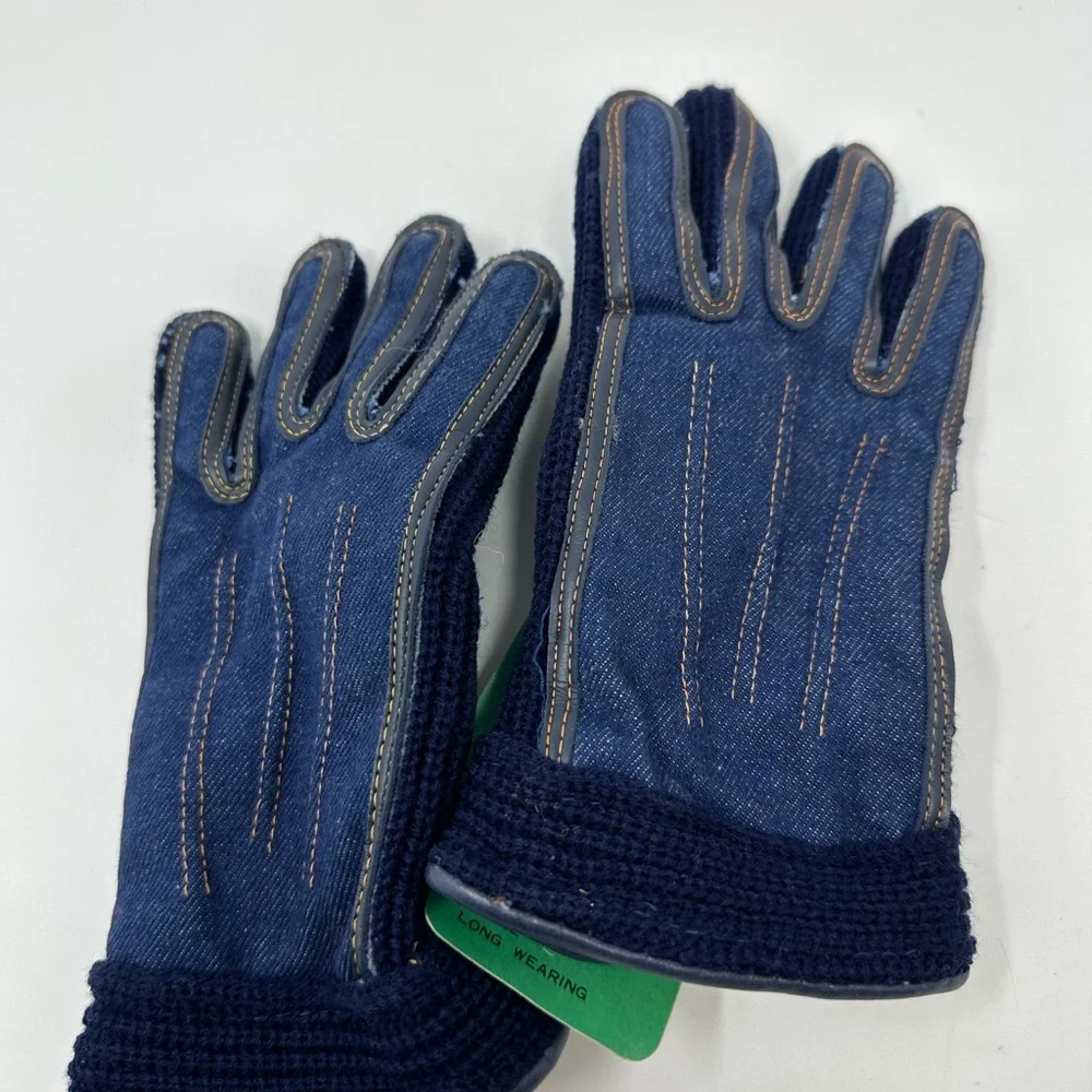 Vintage 70's Twix-N-Tween By Becker Gloves Boys Denim Insulated Sz 5 NEW Rare!!